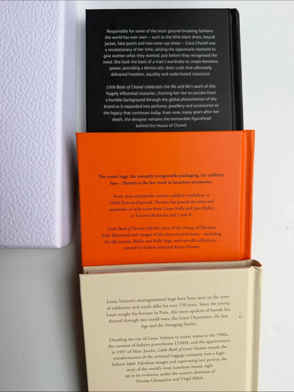 Little Book of Luxury 3-Book Set Chanel Hermès Louis Vuitton in Dior Box